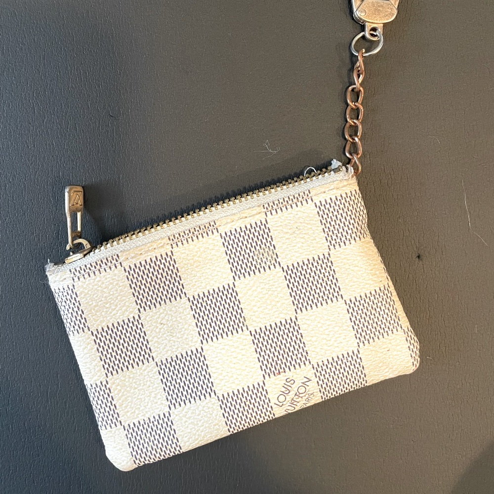 White Checker Cardholder Pouchette